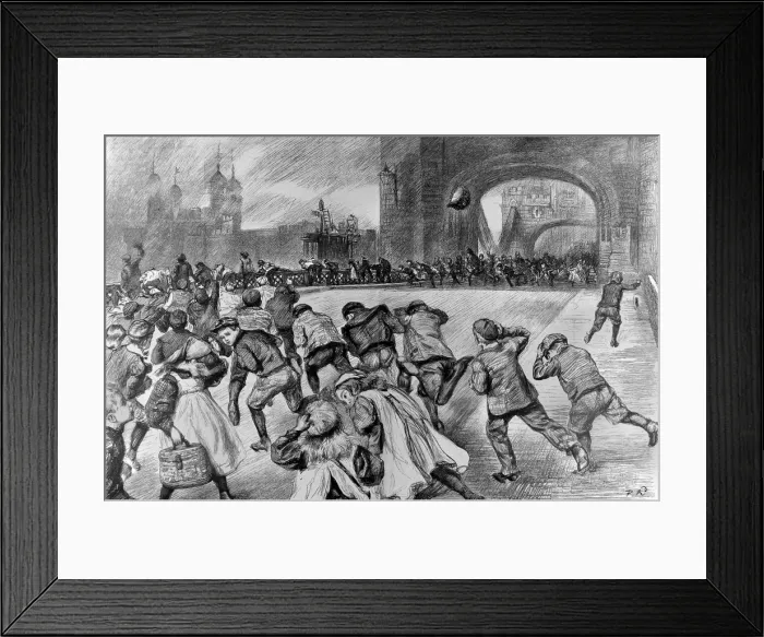 Framed Print : Schoolchildren on Tower Bridge, London, 1897 Framed Print : Schoolchildren on Tower Bridge, London, 1897