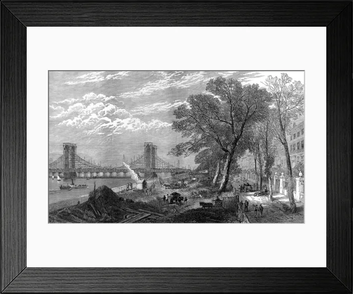 Framed Print : Thames Embankment Works, London, 1873 Framed Print : Thames Embankment Works, London, 1873