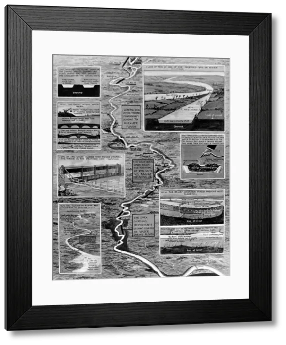 Framed Print : River Thames Flood Prevention Scheme, 1926 Framed Print : River Thames Flood Prevention Scheme, 1926