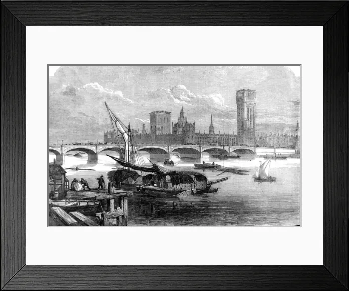Framed Print : Westminster Bridge, London, 1855 Framed Print : Westminster Bridge, London, 1855