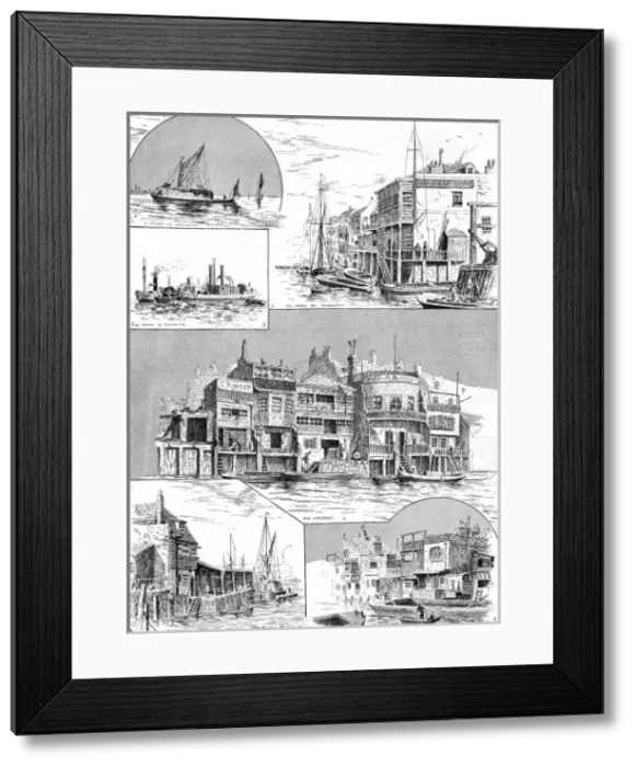 Framed Print : The River Thames in London, 1890 Framed Print : The River Thames in London, 1890