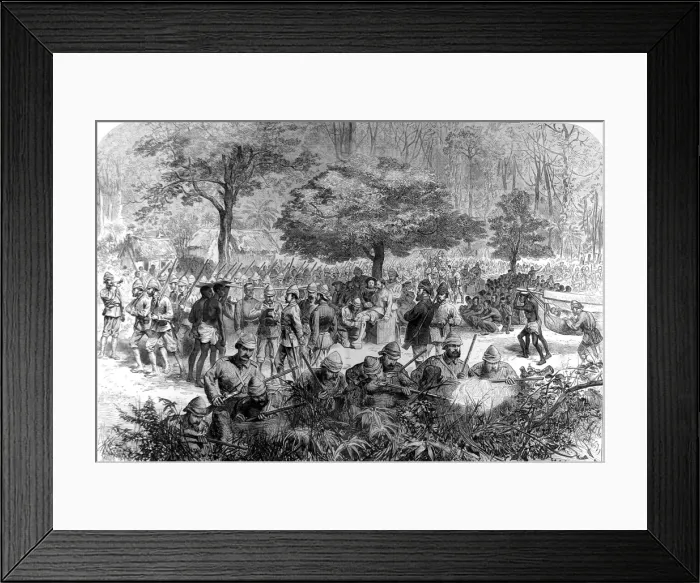 Framed Print : The Ashanti War (1873-74) - British headquarters at Amoaful Framed Print : The Ashanti War (1873-74) - British headquarters at Amoaful