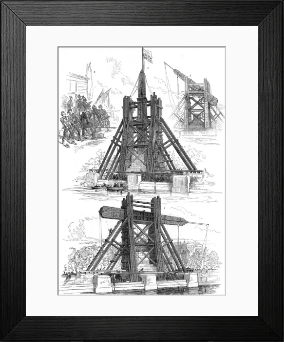Framed Print : The Raising of Cleopatras Needle in London, 1878 Framed Print : The Raising of Cleopatras Needle in London, 1878