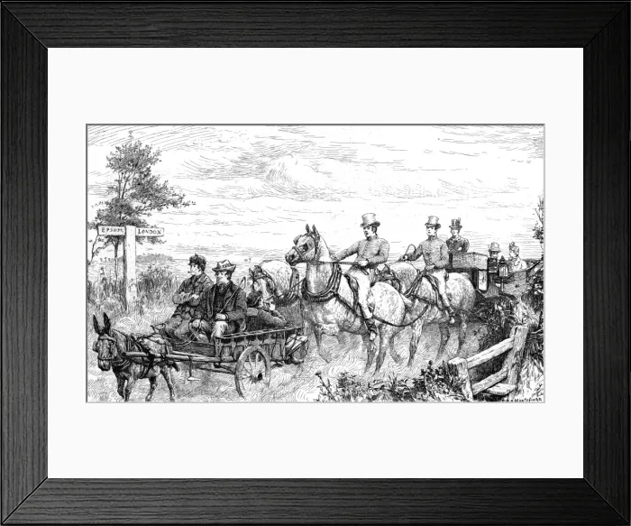 Framed Print : Traffic on the London to Epsom Road, 1889 Framed Print : Traffic on the London to Epsom Road, 1889