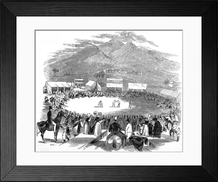 Framed Print : Wrestling Match in Cumberland, 1842 Framed Print : Wrestling Match in Cumberland, 1842