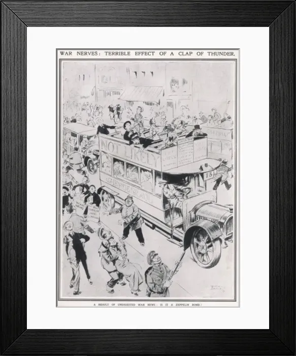 Framed Print : War Nerves - Terrible Effect of a Clap of Thunder Framed Print : War Nerves - Terrible Effect of a Clap of Thunder