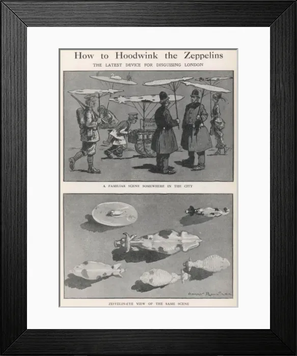 Framed Print : How to Hoodwink the Zeppelins Framed Print : How to Hoodwink the Zeppelins