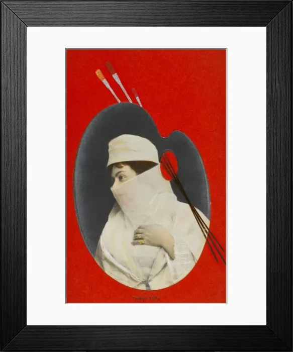 Framed Print : Egyptian Girl set in Artists Palette Motif Framed Print : Egyptian Girl set in Artists Palette Motif