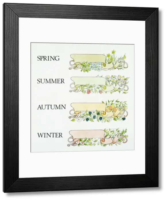 Framed Print : Seasonal labels Framed Print : Seasonal labels