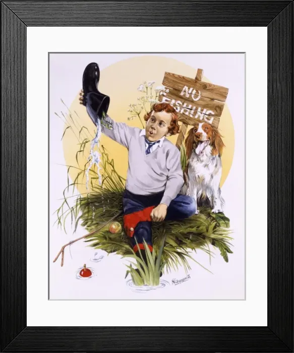 Framed Print : Catching fish in an old boot Framed Print : Catching fish in an old boot