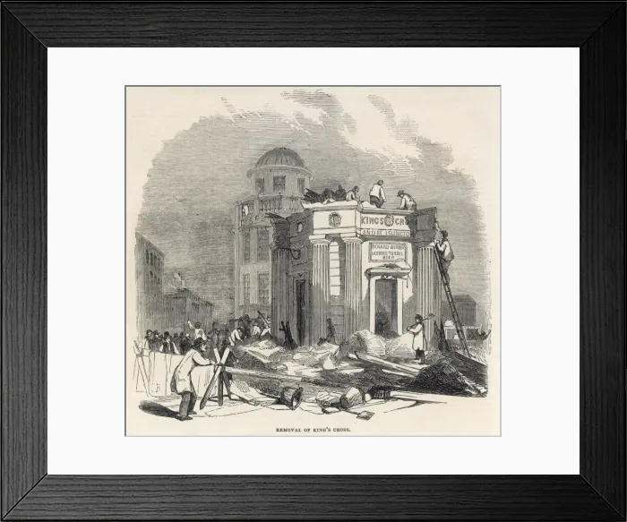 Framed Print : The Removal of Kings Cross, London, 1845 Framed Print : The Removal of Kings Cross, London, 1845