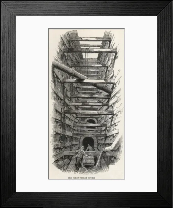 Framed Print : Work on the Fleet Street Sewer, London, 1845 Framed Print : Work on the Fleet Street Sewer, London, 1845