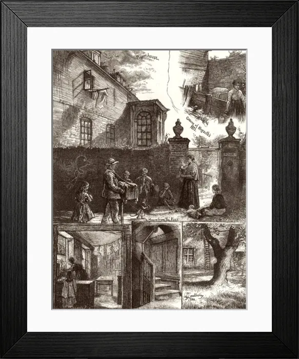 Framed Print : Hogarths House, Chiswick, London, 1874 Framed Print : Hogarths House, Chiswick, London, 1874