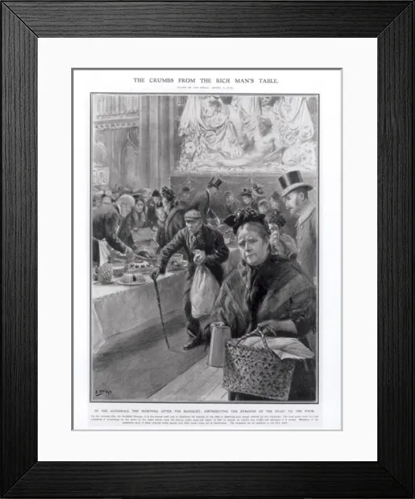 Framed Print : Crumbs from the rich mans table, Guildhall, London by S. B Framed Print : Crumbs from the rich mans table, Guildhall, London by S. B
