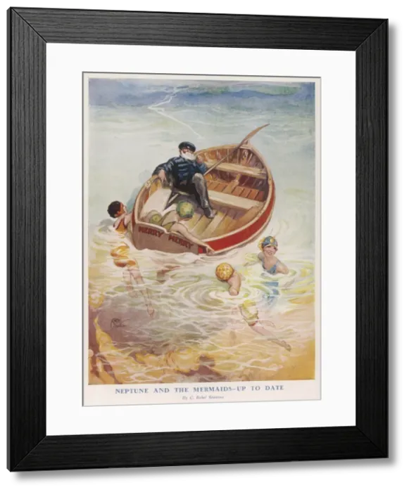 Framed Print : Neptune and the mermaids- up to date, by C. Rebel Stanton Framed Print : Neptune and the mermaids- up to date, by C. Rebel Stanton