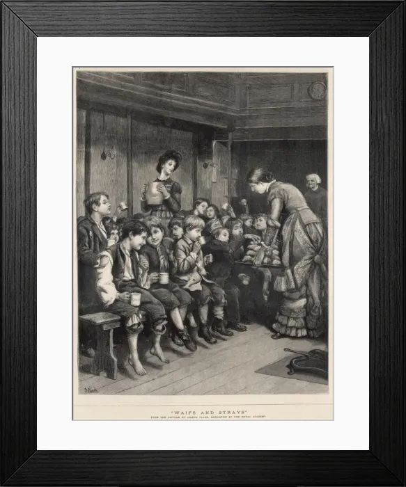 Framed Print : Waifs and strays being fed Framed Print : Waifs and strays being fed