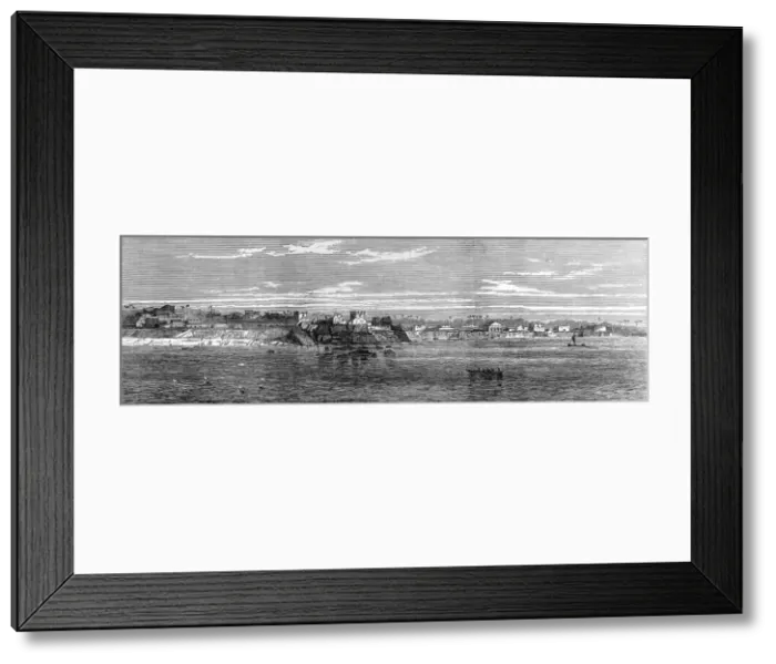 Framed Print : Accra and its coastline in 1873 Framed Print : Accra and its coastline in 1873