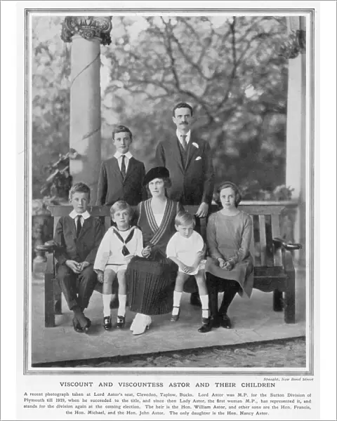 Viscount and Viscountess Astor and their children