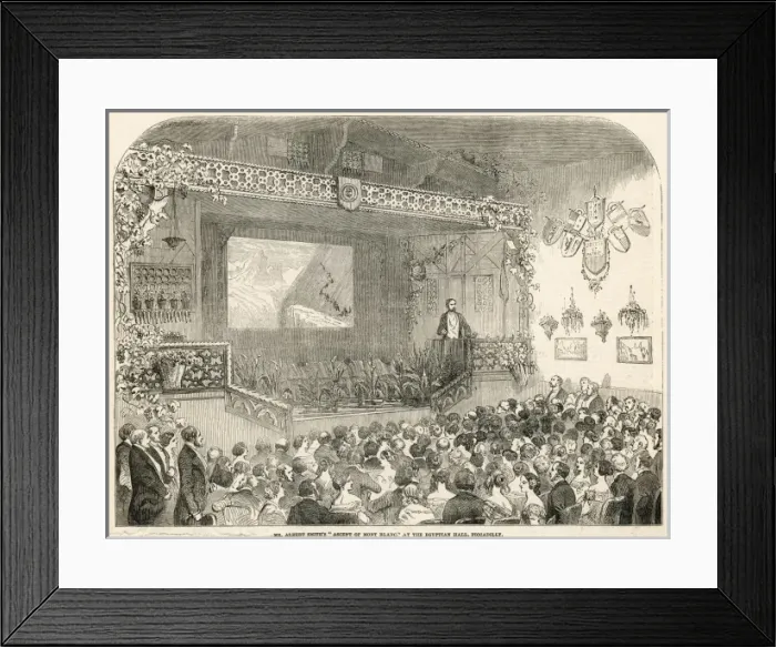 Framed Print : Albert Smiths Ascent of Mont Blanc, London, 1852 Framed Print : Albert Smiths Ascent of Mont Blanc, London, 1852