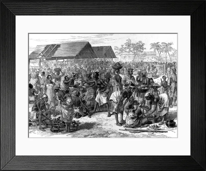 Framed Print : General market in Cape Coast Castle, 1874 Framed Print : General market in Cape Coast Castle, 1874