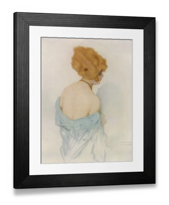 Framed Print : BEBE. Pin up art of a woman with a fan Framed Print : BEBE. Pin up art of a woman with a fan