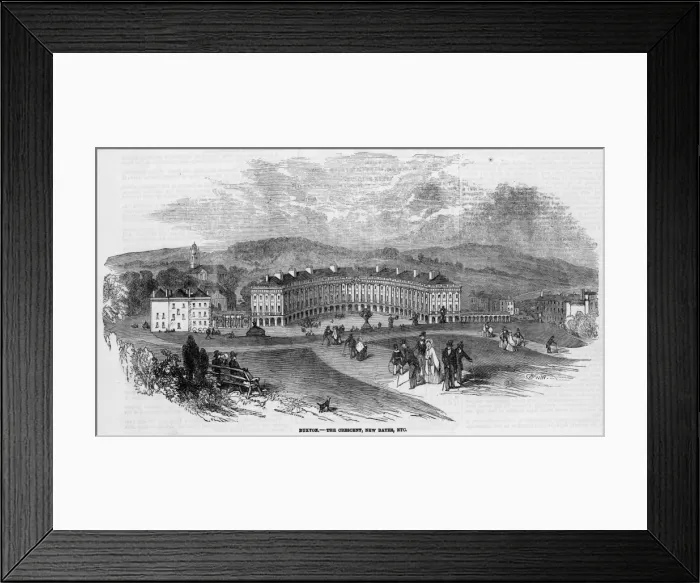 Framed Print : BUXTON. The Crescent and baths at Buxton, Derbyshire Framed Print : BUXTON. The Crescent and baths at Buxton, Derbyshire