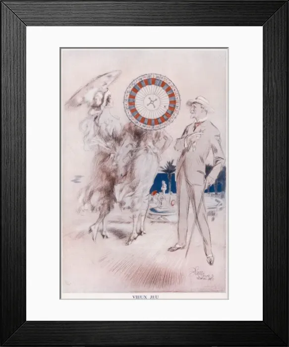 Framed Print : Vieux Jeu. A gentleman walking along a promenade Framed Print : Vieux Jeu. A gentleman walking along a promenade