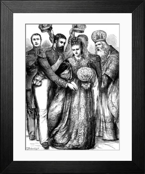 Framed Print : The wedding ceremony of the Duke of Edinburgh and the Grand Framed Print : The wedding ceremony of the Duke of Edinburgh and the Grand
