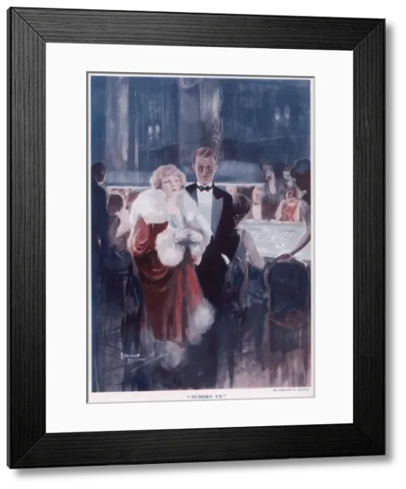 Framed Print : Numero Un. Glamorous couple stood in front of the gaming tables at a casino Framed Print : Numero Un. Glamorous couple stood in front of the gaming tables at a casino