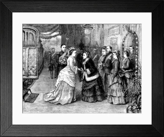 Framed Print : Queen Victoria greeting the Duke of Edinburgh and the Grand Framed Print : Queen Victoria greeting the Duke of Edinburgh and the Grand
