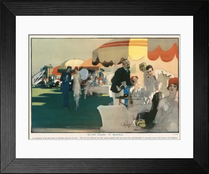 Framed Print : Le Five O Clock At Deauville by Edmund Blampied Framed Print : Le Five O Clock At Deauville by Edmund Blampied