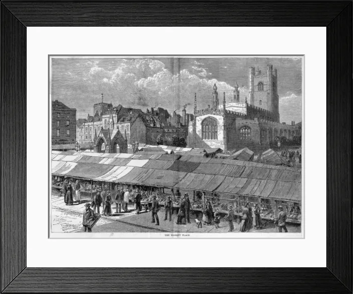 Framed Print : Cambridge Market Framed Print : Cambridge Market