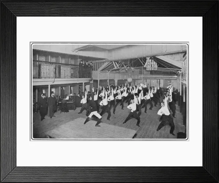 Framed Print : Fleet Street newspaper clerks exercising at lunch time Framed Print : Fleet Street newspaper clerks exercising at lunch time