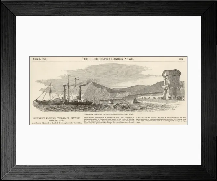 Framed Print : Temporary station at Dover: the steamers prepare to start Framed Print : Temporary station at Dover: the steamers prepare to start