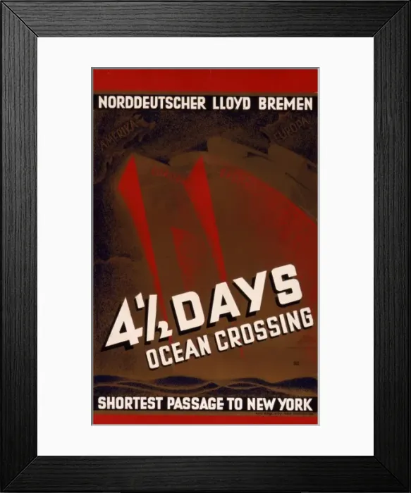 Framed Print : Norddeutscher Lloyd poster Framed Print : Norddeutscher Lloyd poster