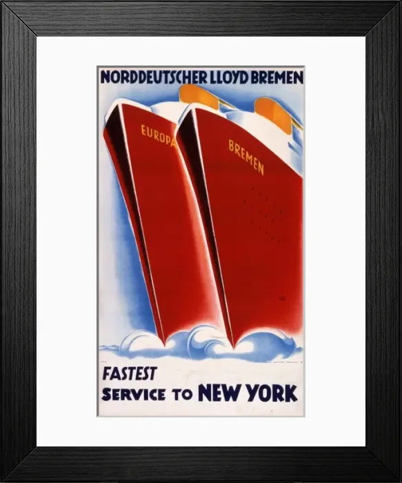 Framed Print : Norddeutscher Lloyd poster Framed Print : Norddeutscher Lloyd poster