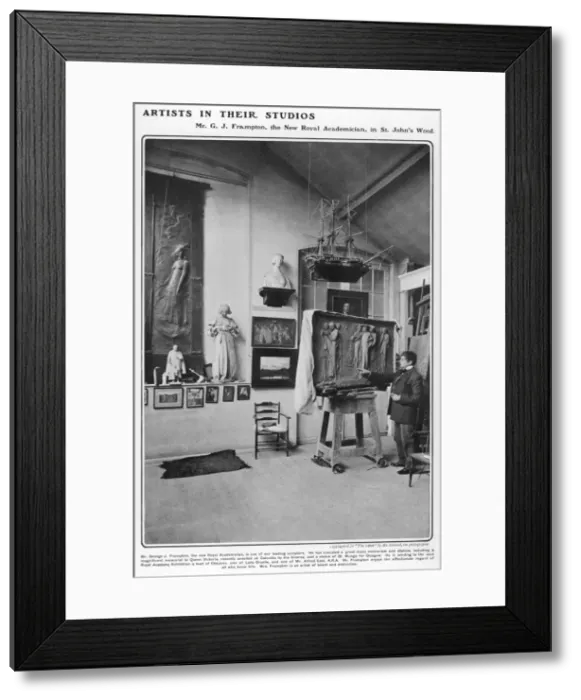 Framed Print : George Frampton in his studio Framed Print : George Frampton in his studio