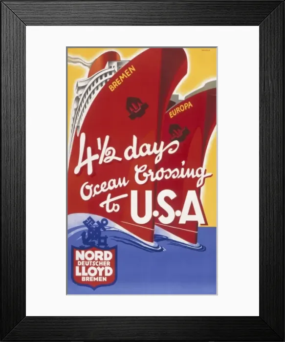 Framed Print : Norddeutscher Lloyd poster Framed Print : Norddeutscher Lloyd poster