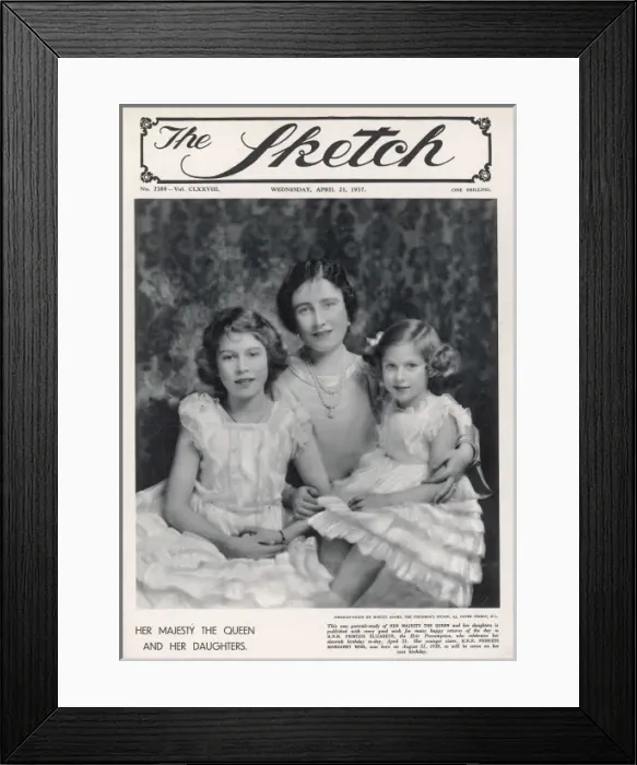 Framed Print : Queen Elizabeth and her Daughters Framed Print : Queen Elizabeth and her Daughters