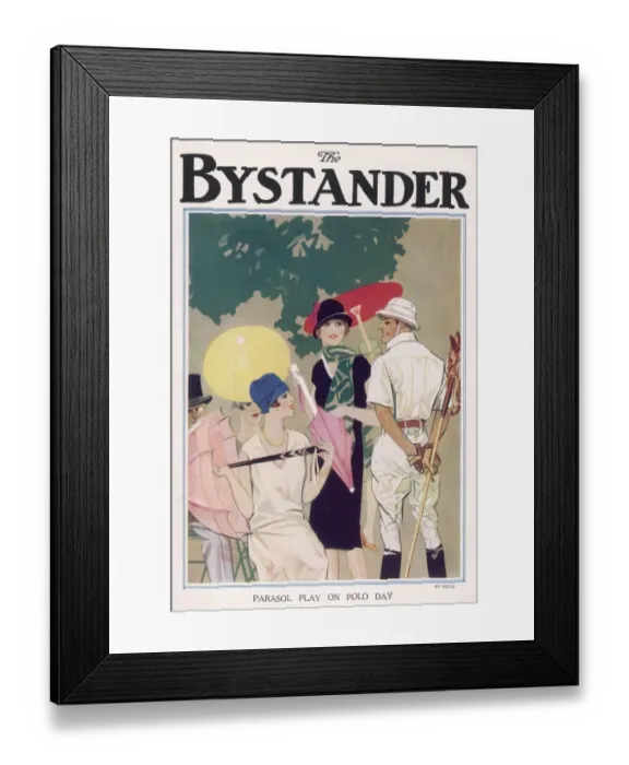 Framed Print : POLO DAY. Young attractive women chatting to a player at a polo event Framed Print : POLO DAY. Young attractive women chatting to a player at a polo event