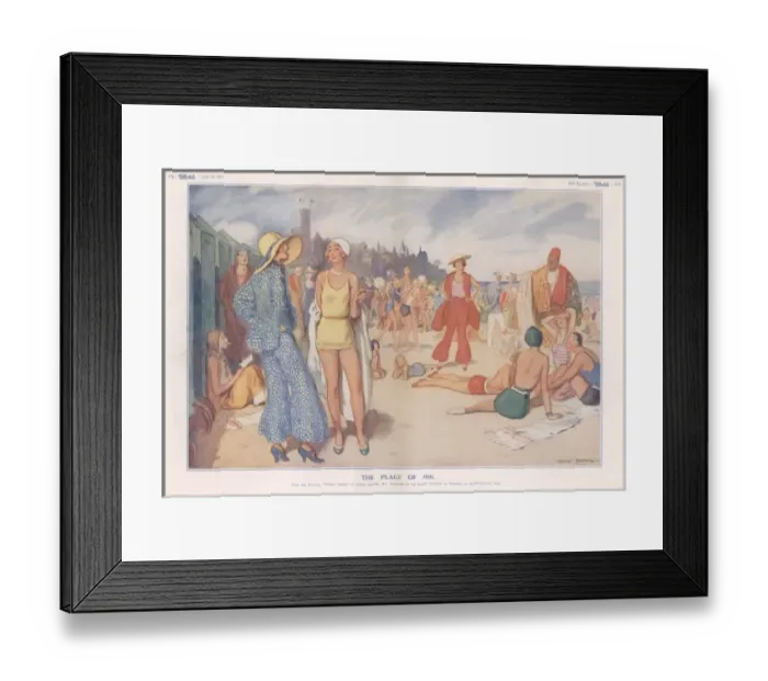 Framed Print : The Plage of 1931 by Lewis Baumer Framed Print : The Plage of 1931 by Lewis Baumer