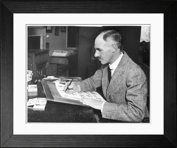 Framed Print : H. M. Bateman in his studio Framed Print : H. M. Bateman in his studio