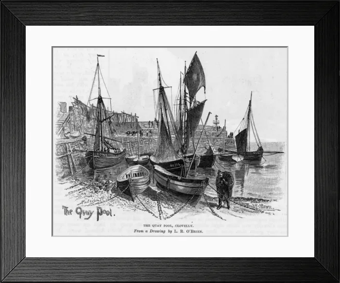 Framed Print : CLOVELLY. Clovelly, Devon : the Quay Pool Framed Print : CLOVELLY. Clovelly, Devon : the Quay Pool