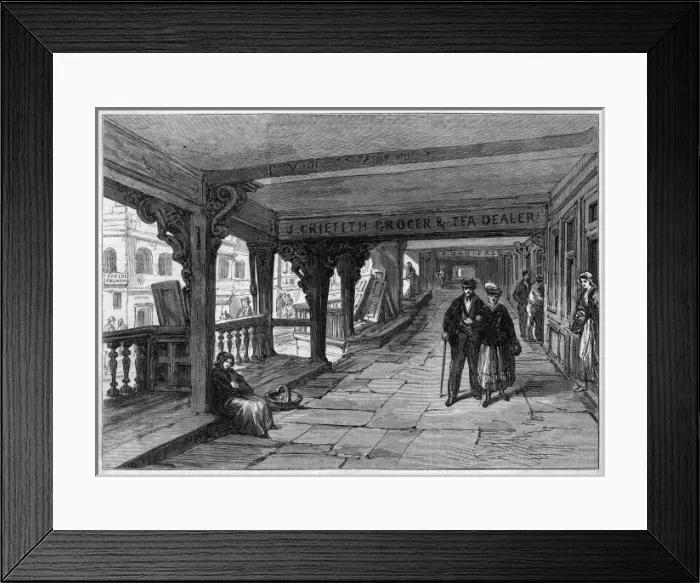 Framed Print : CHESTER. Watergate Row, Chester, Cheshire, one of the famous covered galleries Framed Print : CHESTER. Watergate Row, Chester, Cheshire, one of the famous covered galleries