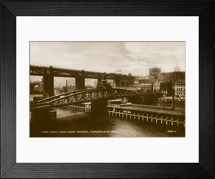 Framed Print : Newcastle - Swing Bridge and High Level Bridge Framed Print : Newcastle - Swing Bridge and High Level Bridge