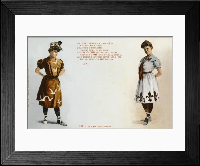 Framed Print : Girls in bathing attire Framed Print : Girls in bathing attire