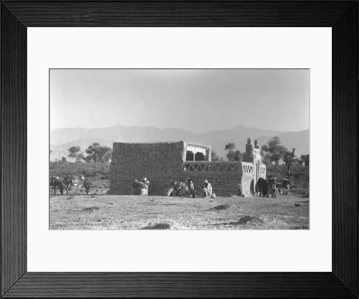 Framed Print : People outside a building, unidentified location Framed Print : People outside a building, unidentified location