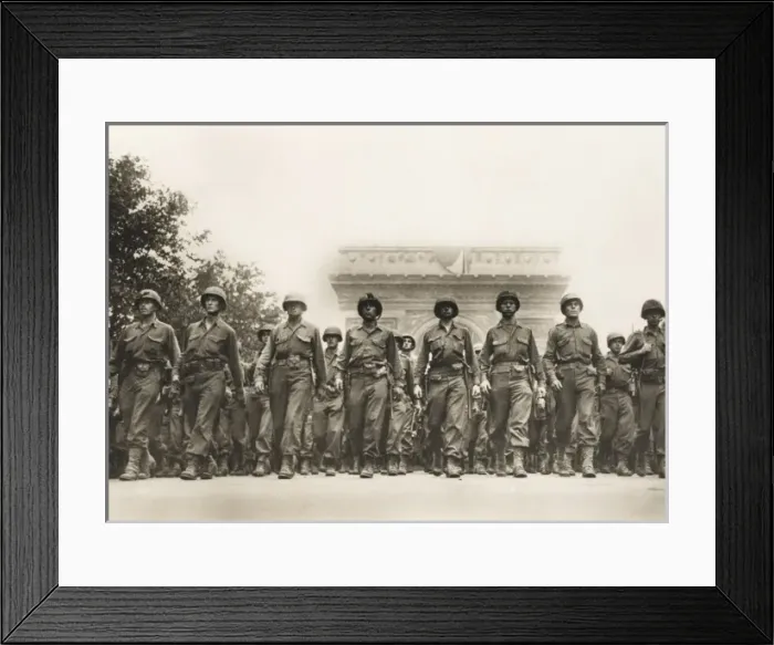 Framed Print : American Infantry Parading in the Champs Elysees Framed Print : American Infantry Parading in the Champs Elysees