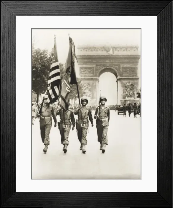 Framed Print : American Flags in the Champs Elysees Framed Print : American Flags in the Champs Elysees