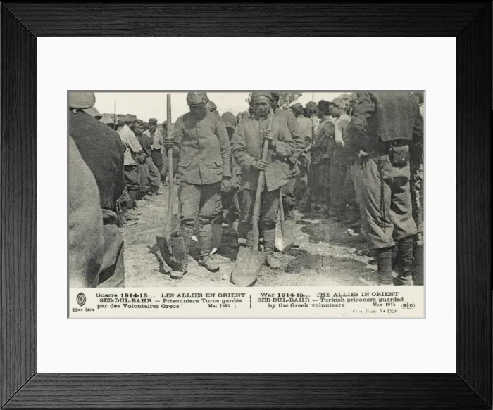Framed Print : Dardanelles - Turkish prisoners guarded by Greek Troops Framed Print : Dardanelles - Turkish prisoners guarded by Greek Troops